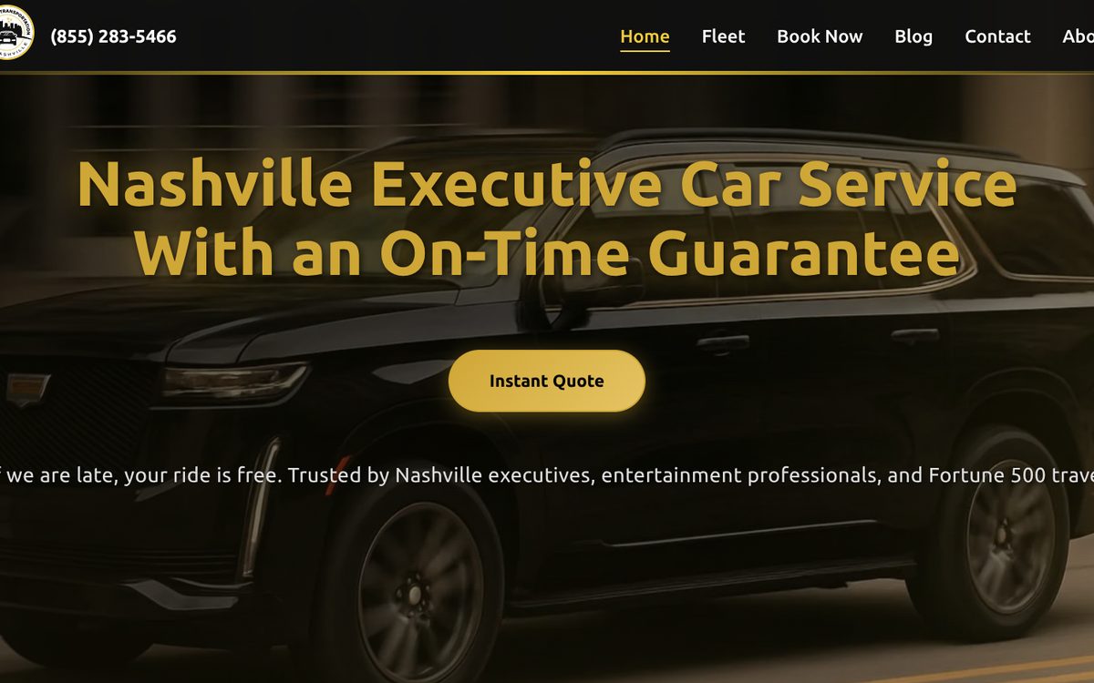 Executive Transportation of Nashville homepage screenshot